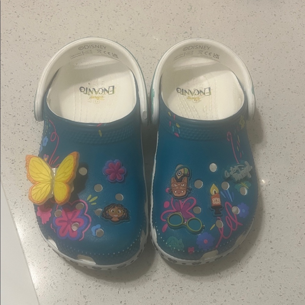 CROCS Encanto Kids Sandals - Blue with Colorful Designs